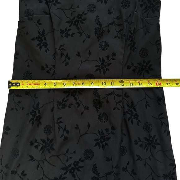 Rampage Wear Black Floral Velvet Burnout Spaghetti Strap Mini Dress Sz 8 10 Y2K - Picture 6 of 12
